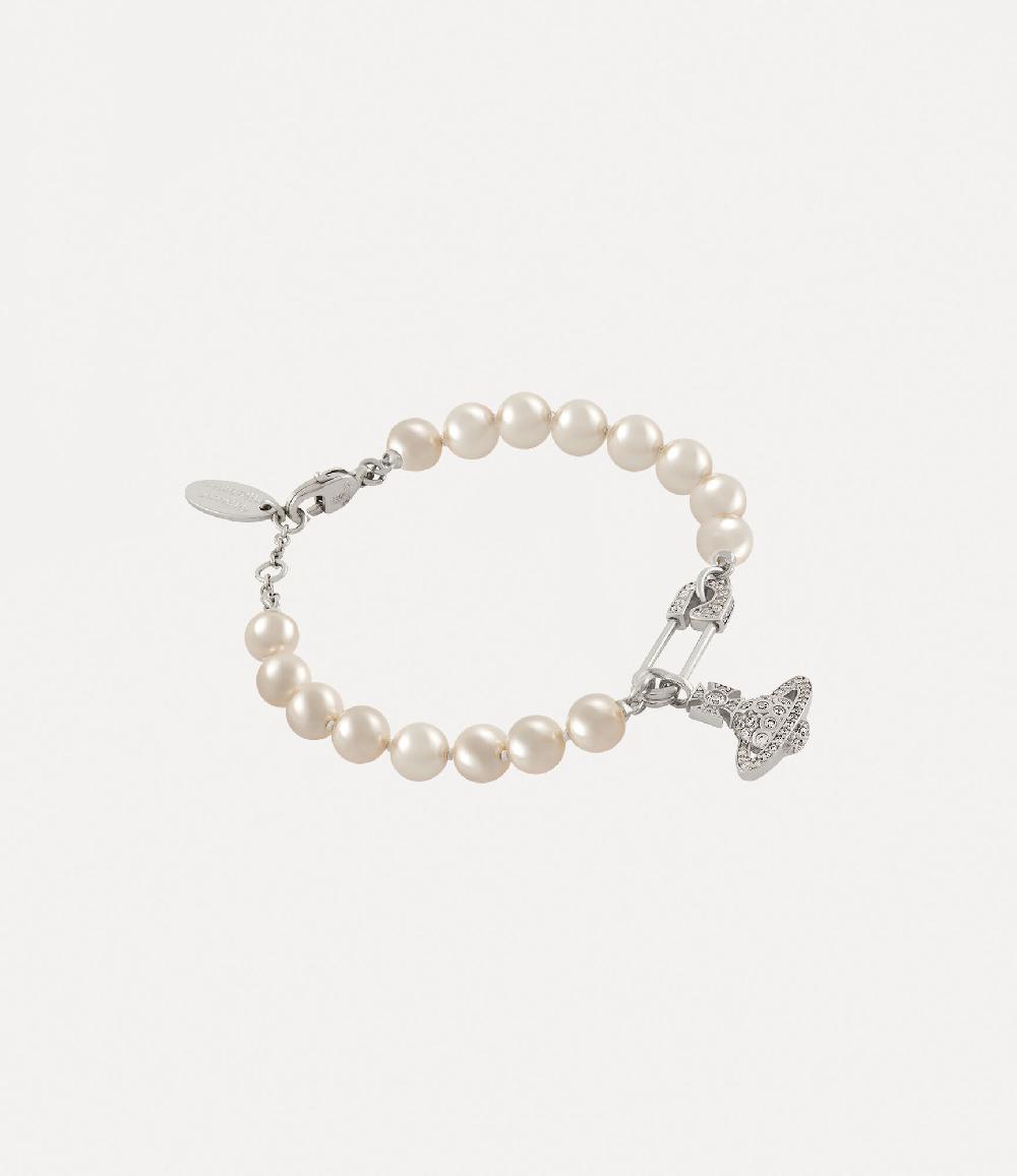 Andreas Kronthaler For Vivienne Westwood Lucrece Pearl Bracelet PLATINUM / LIGHT CREAMROSE Pearl / WHITE CZ