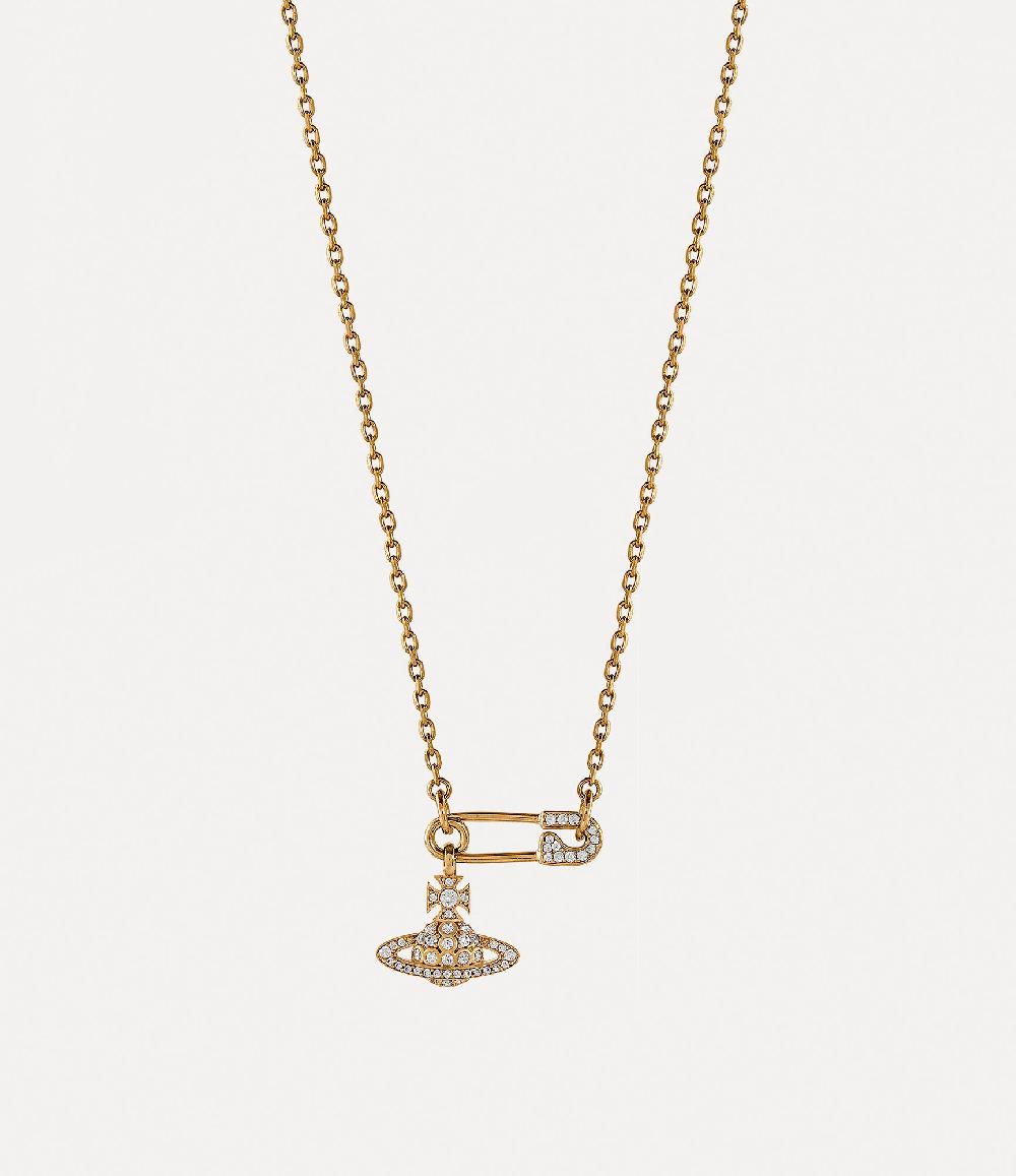 andreas kronthaler for vivienne westwood Lucrece Pendant Necklace GOLD White CZ