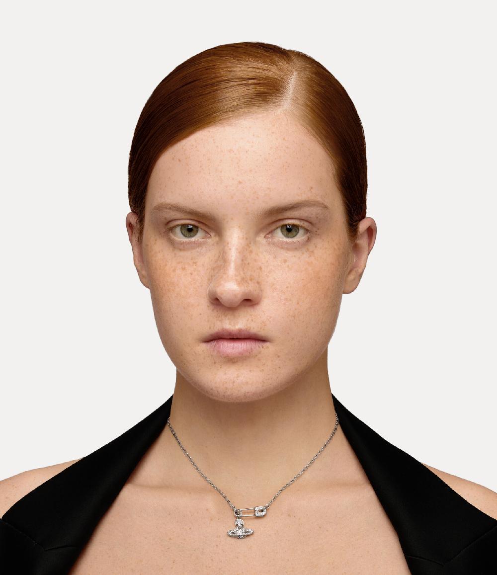 Andreas Kronthaler For Vivienne Westwood Lucrece Pendant Necklace PLATINUM / WHITE CZ