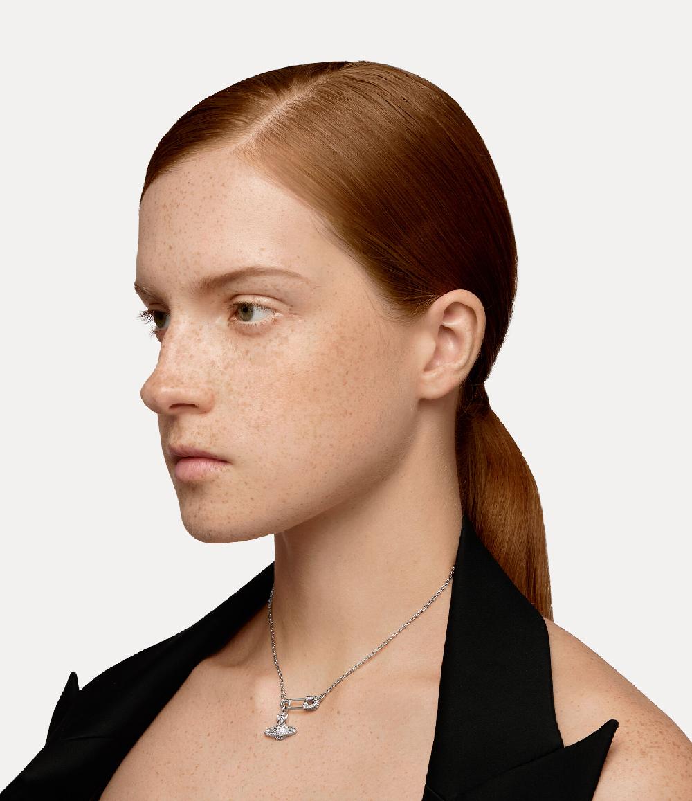 Andreas Kronthaler For Vivienne Westwood Lucrece Pendant Necklace PLATINUM / WHITE CZ