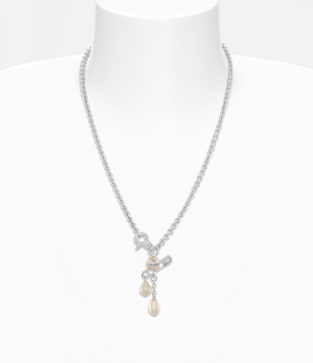 Andreas Kronthaler For Vivienne Westwood Man. Claude Small Pendant Necklace PLATINUM / CREAMROSE Pearl