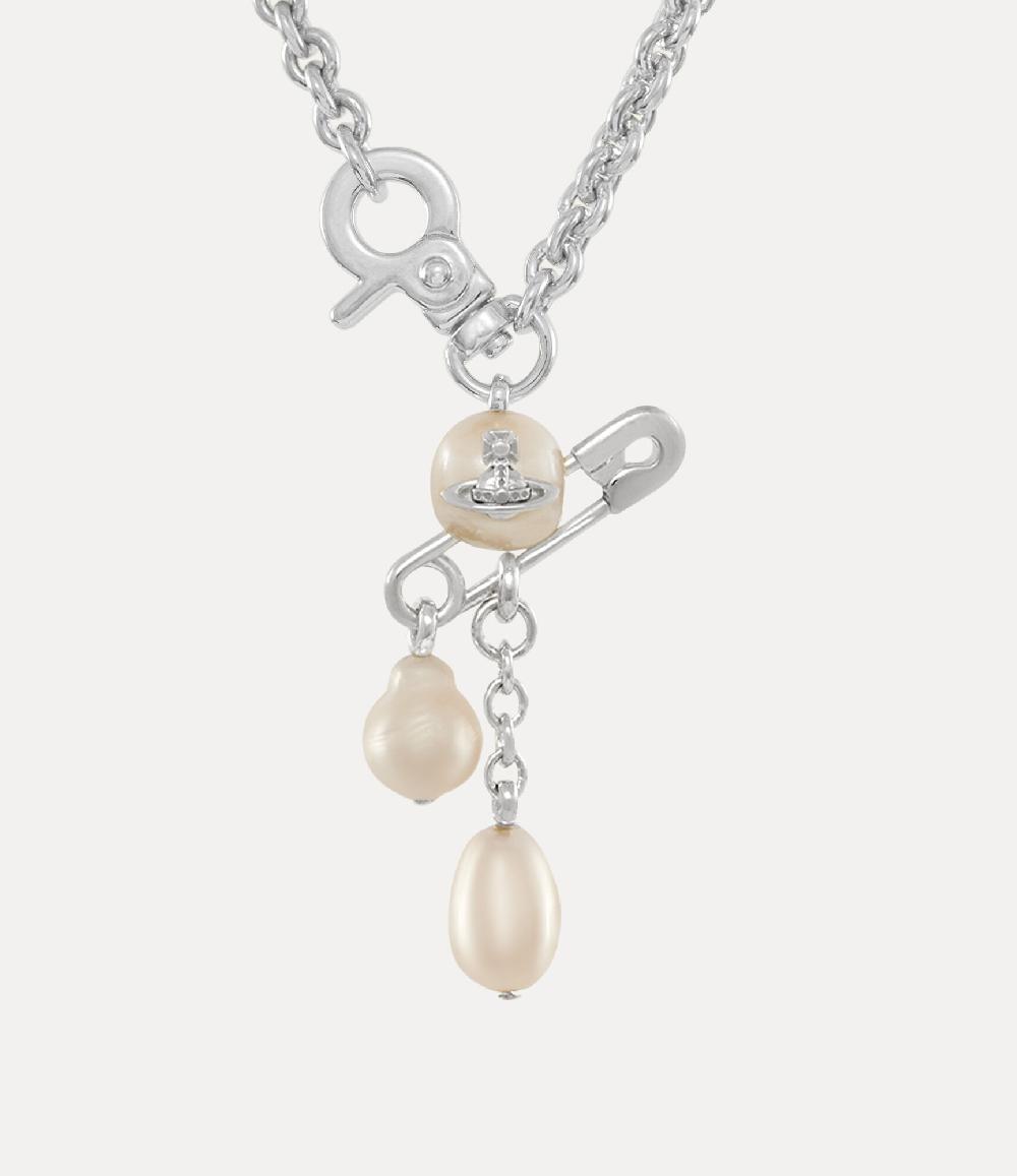 andreas kronthaler for vivienne westwood Man. Claude Small Pendant Necklace PLATINUM / CREAMROSE Pearl