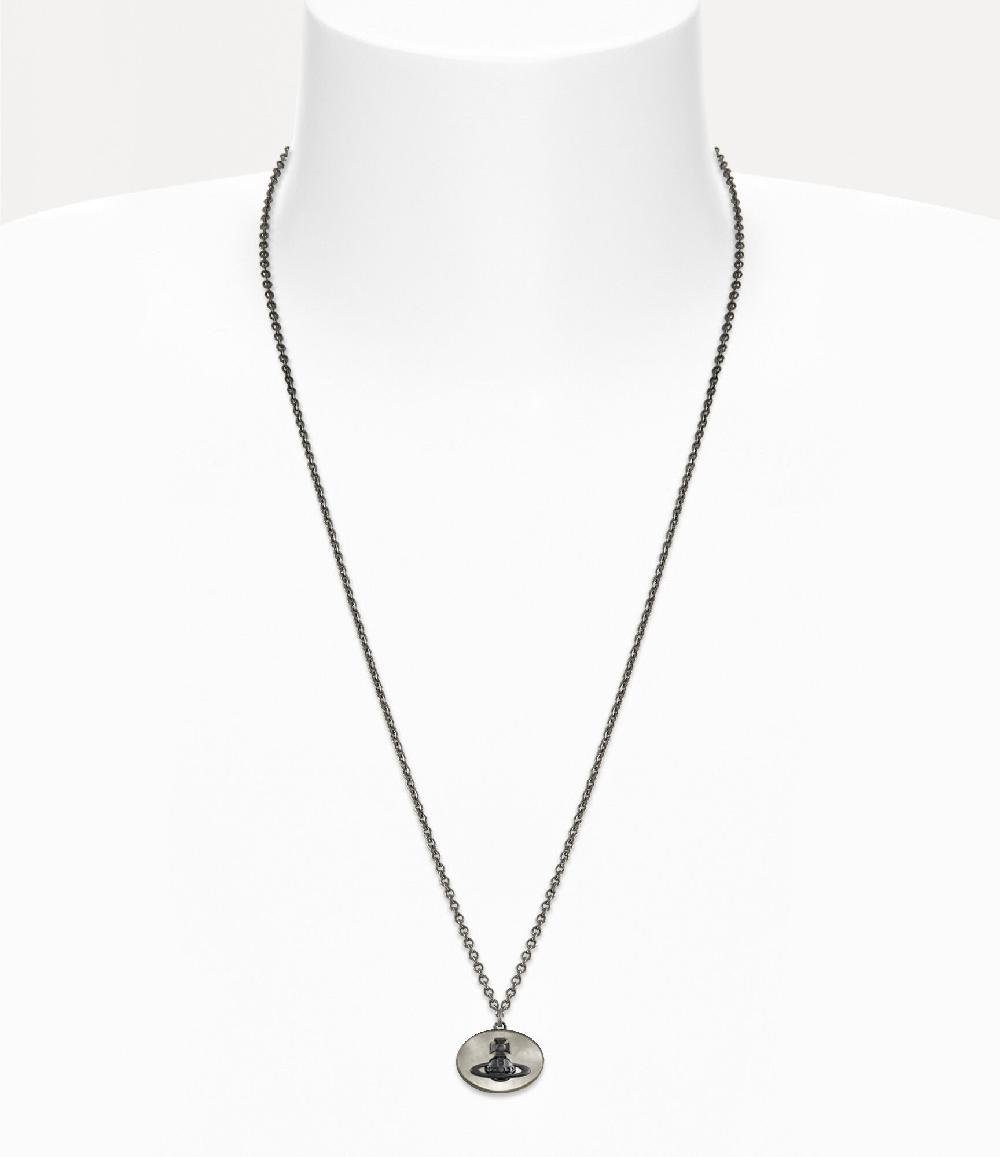 Andreas Kronthaler For Vivienne Westwood Man. Eliza Pendant Necklace RUTHENIUM / GREY WHITE MOP