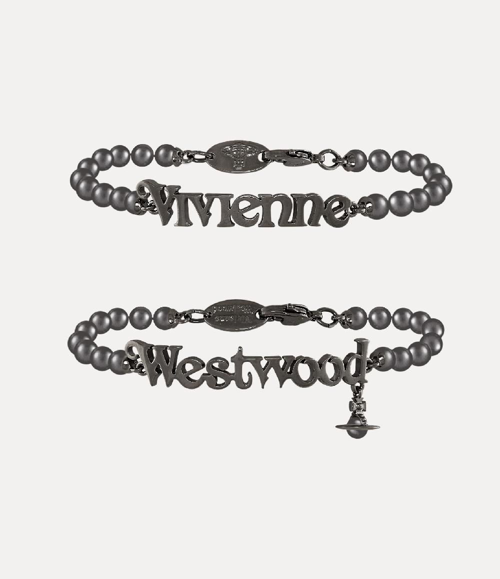 andreas kronthaler for vivienne westwood Man. Emilio Bracelet RUTHENIUM / BLACK Pearl