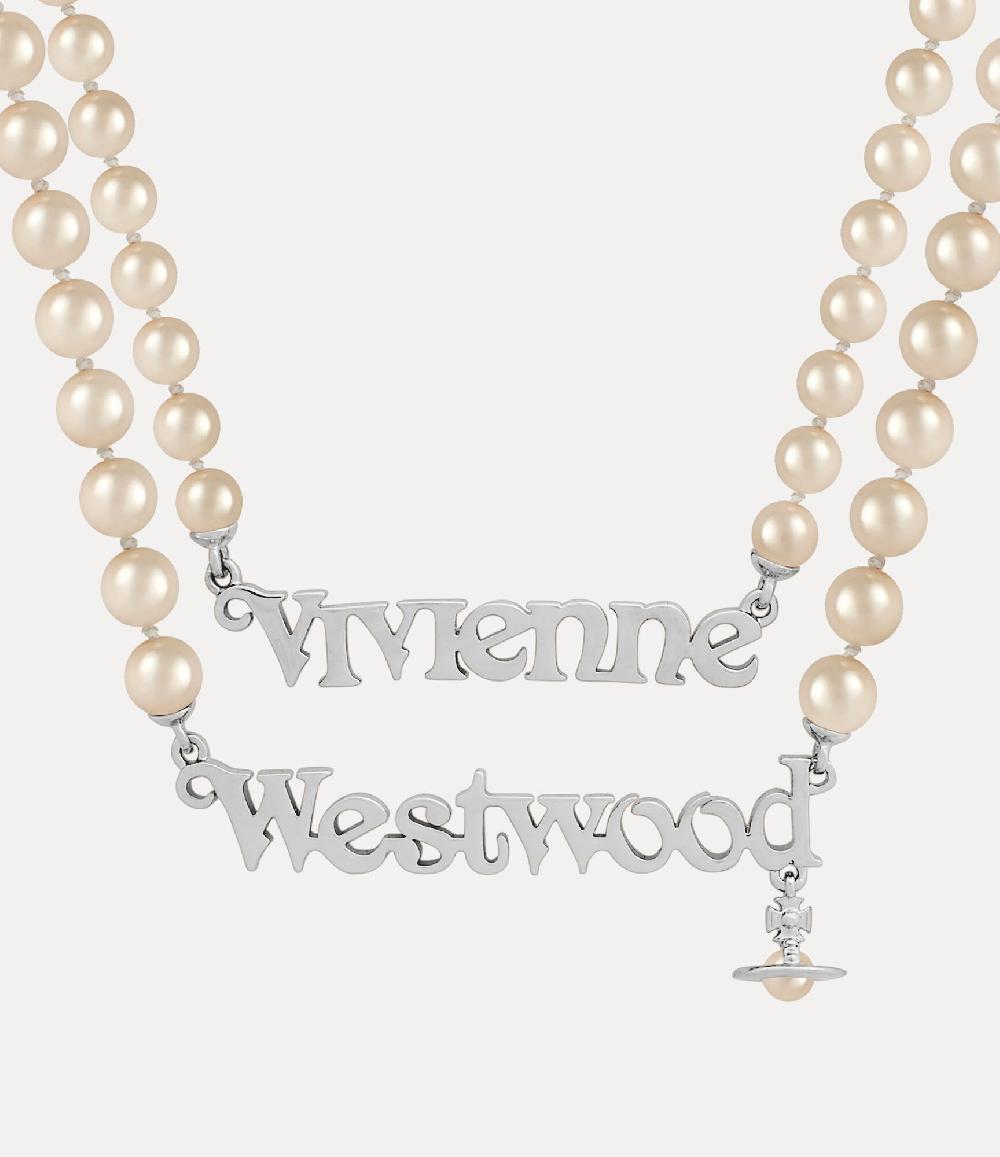 Andreas Kronthaler For Vivienne Westwood Man. Emilio Necklace PLATINUM / CREAM Pearl