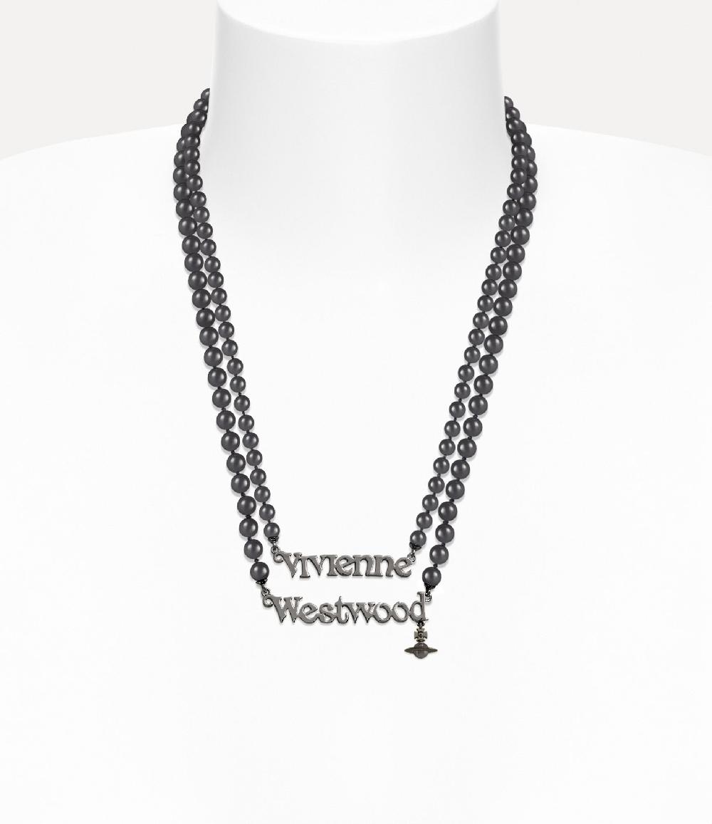 andreas kronthaler for vivienne westwood Man. Emilio Necklace RUTHENIUM / BLACK Pearl