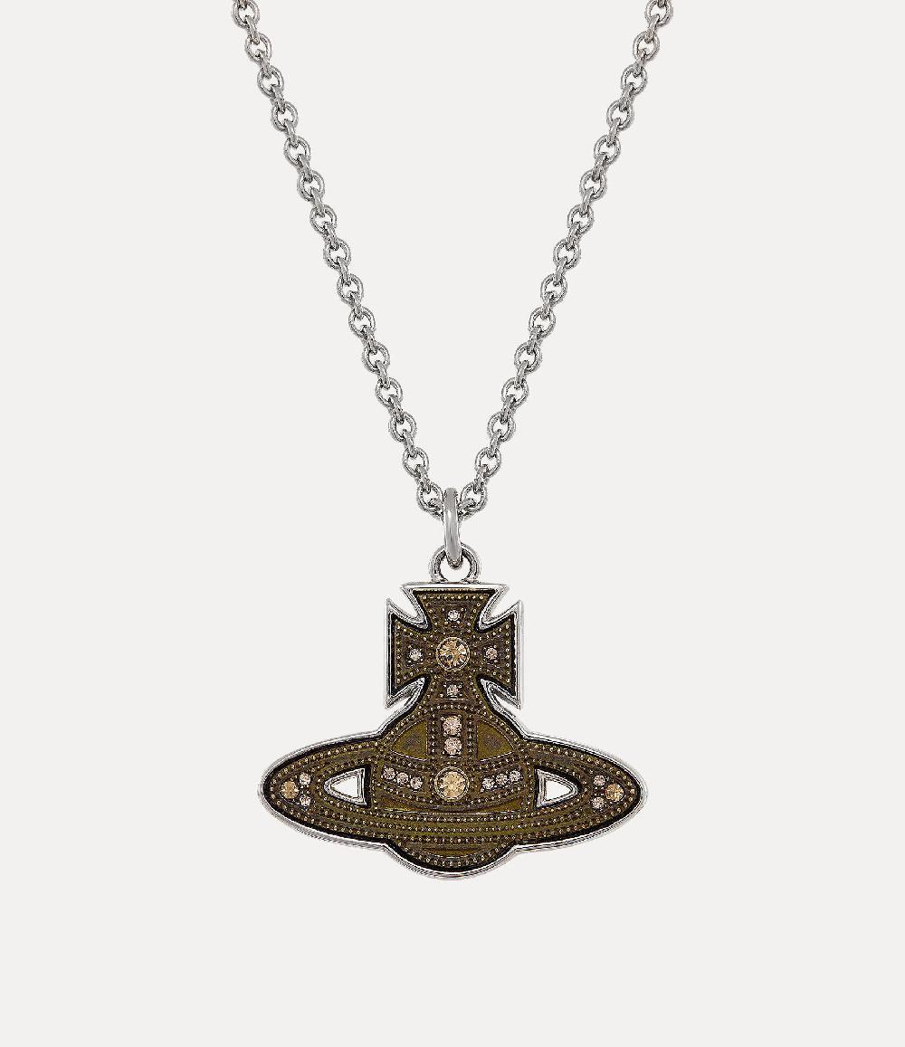 andreas kronthaler for vivienne westwood Man. Laszlo Orb Pendant Necklace OXI BRASS/PLATINUM/LIGHT COLORADO TOPAZ Crystal