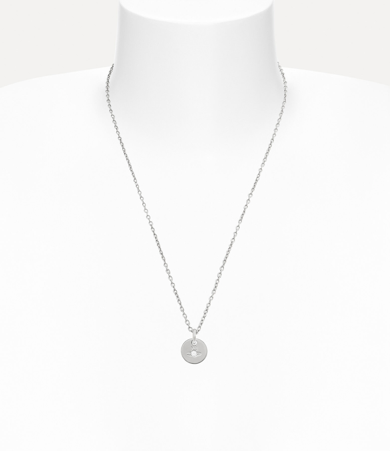 Andreas Kronthaler For Vivienne Westwood Man. Lewis Pendant Necklace PLATINUM / WHITE CZ