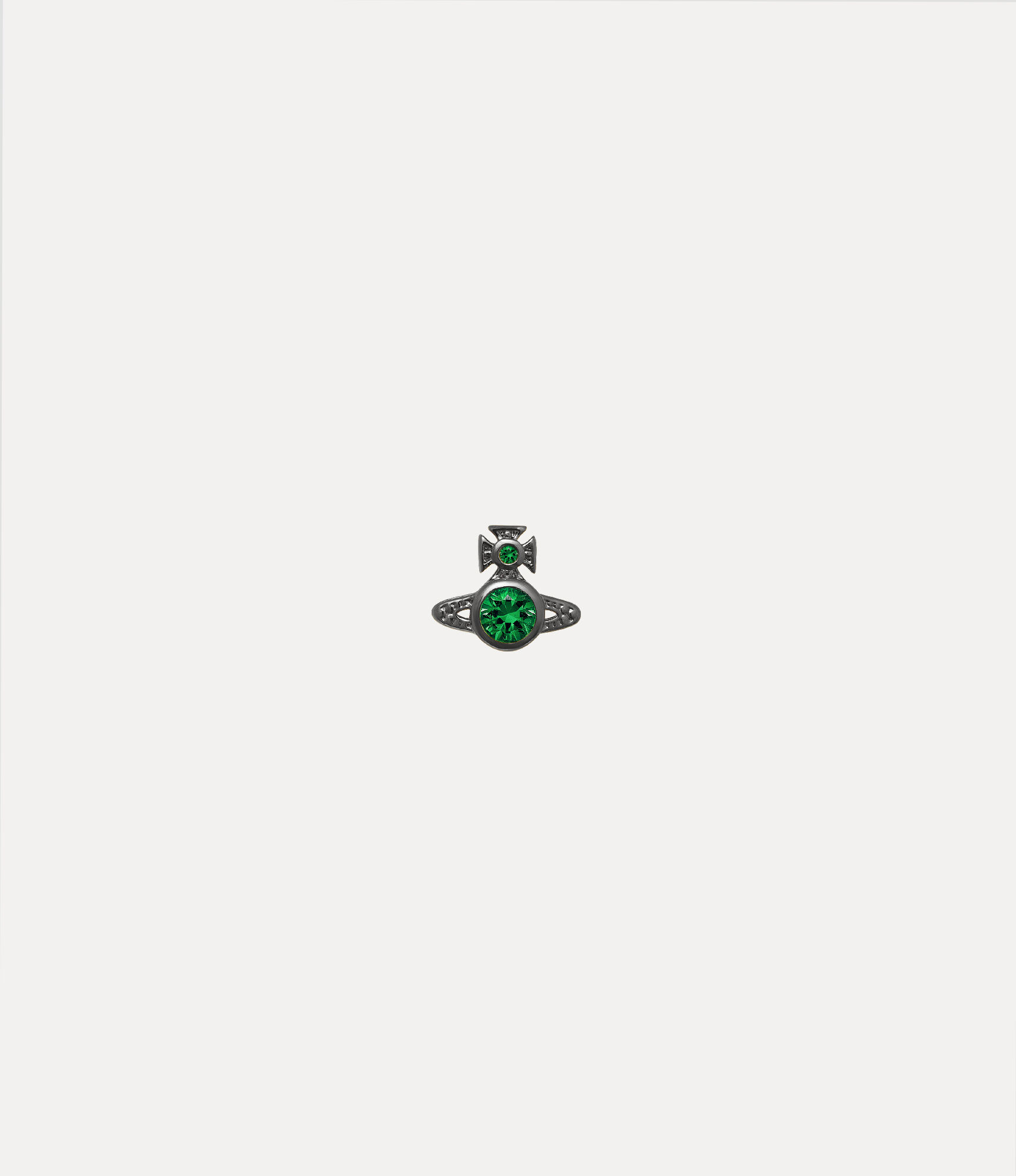 andreas kronthaler for vivienne westwood Man. London Orb Single Stud RUTHENIUM / EMERALD CZ