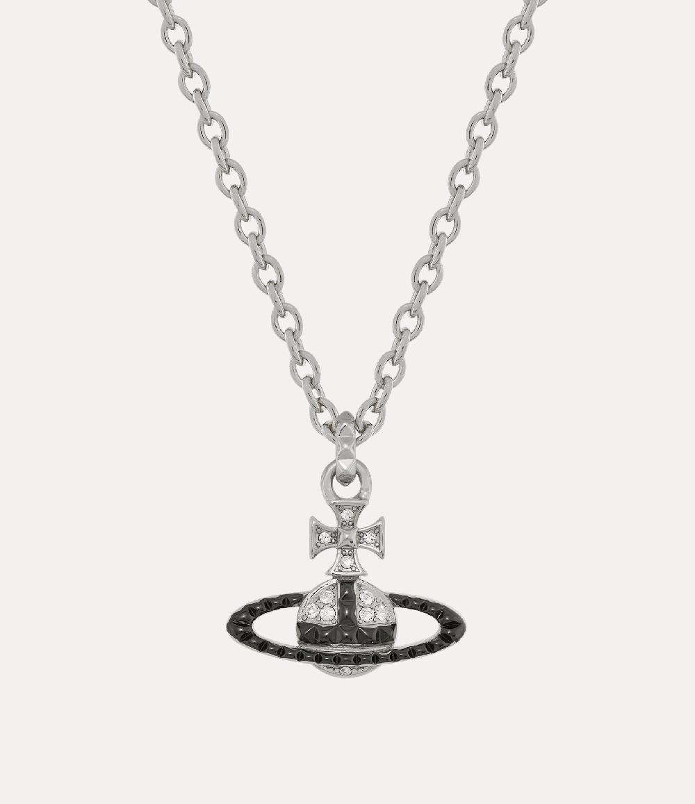 andreas kronthaler for vivienne westwood Man. Mayfair Bas Relief Pendant Necklace RHODIUM / GUNMETAL / WHITE Crystal