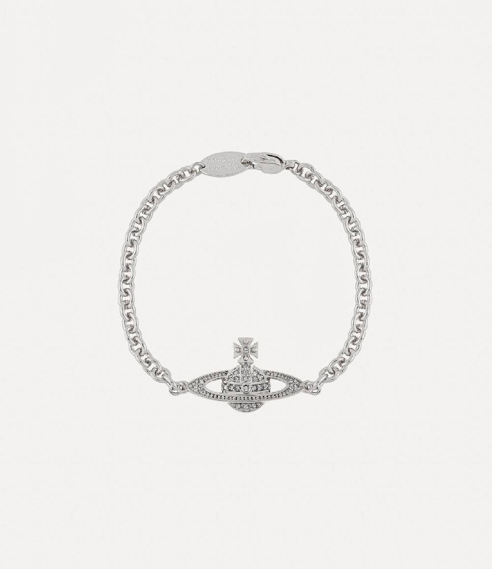 andreas kronthaler for vivienne westwood Man. Mini Bas Relief Chain Bracelet PLATINUM / CRYSTAL Crystal