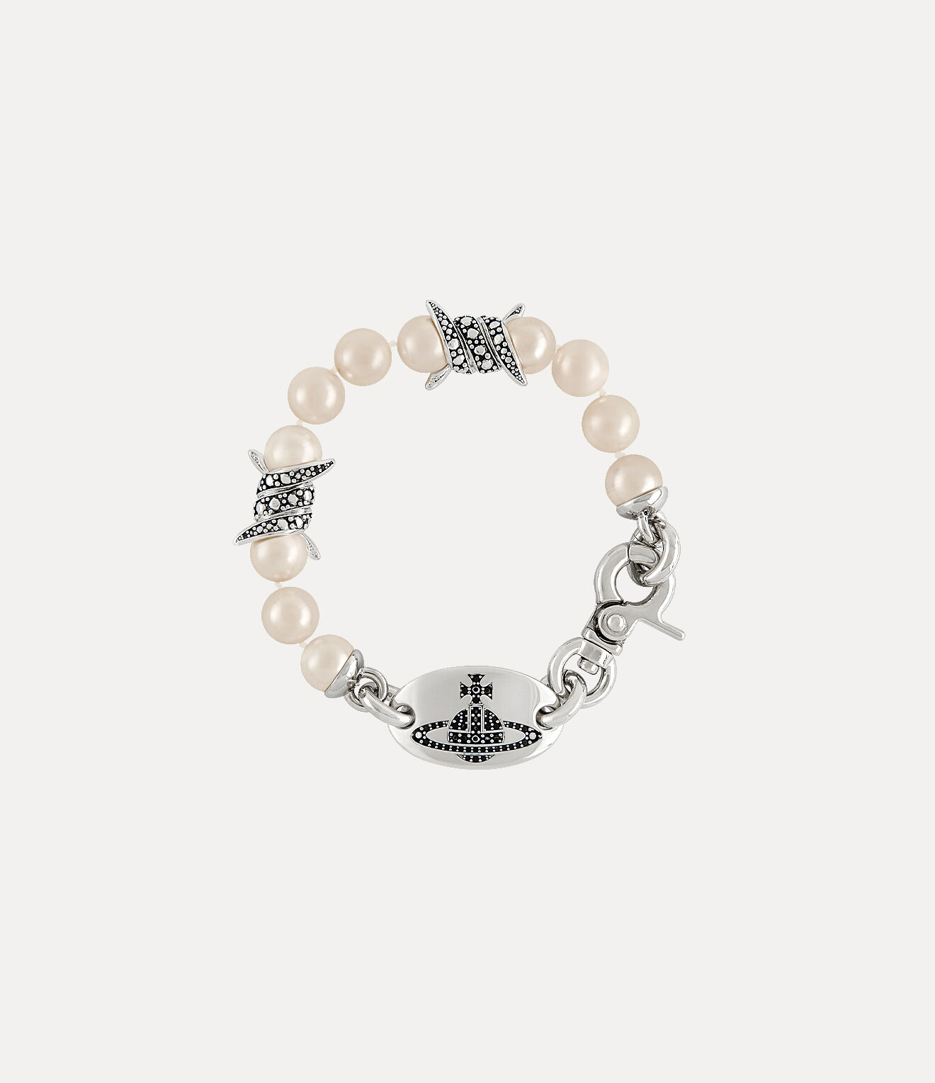 andreas kronthaler for vivienne westwood Man. Verena Bracelet ANTIQUE PLATINUM / CREAMROSE Pearl