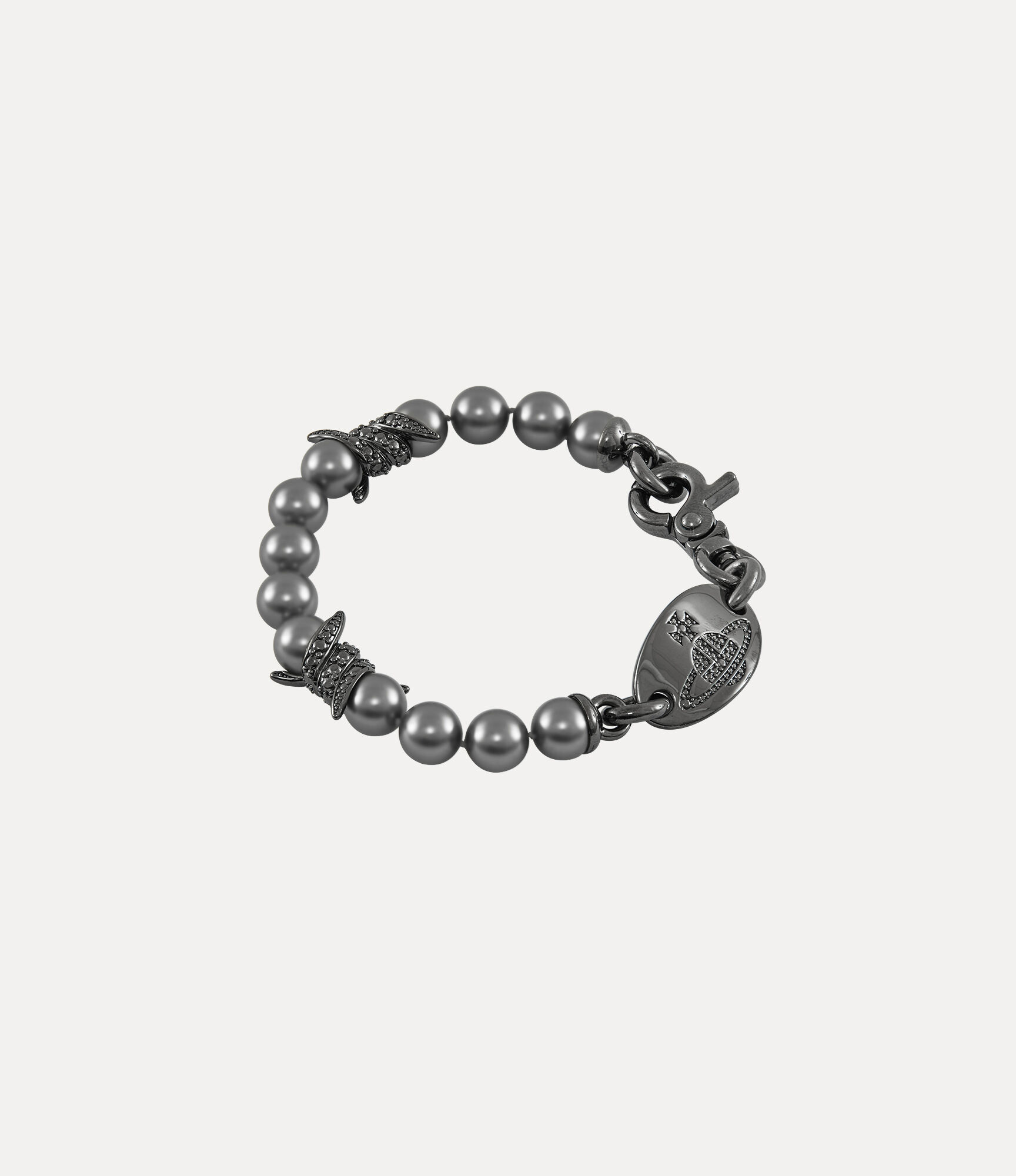 Andreas Kronthaler For Vivienne Westwood Man. Verena Bracelet RUTHENIUM / DARK GREY Pearl