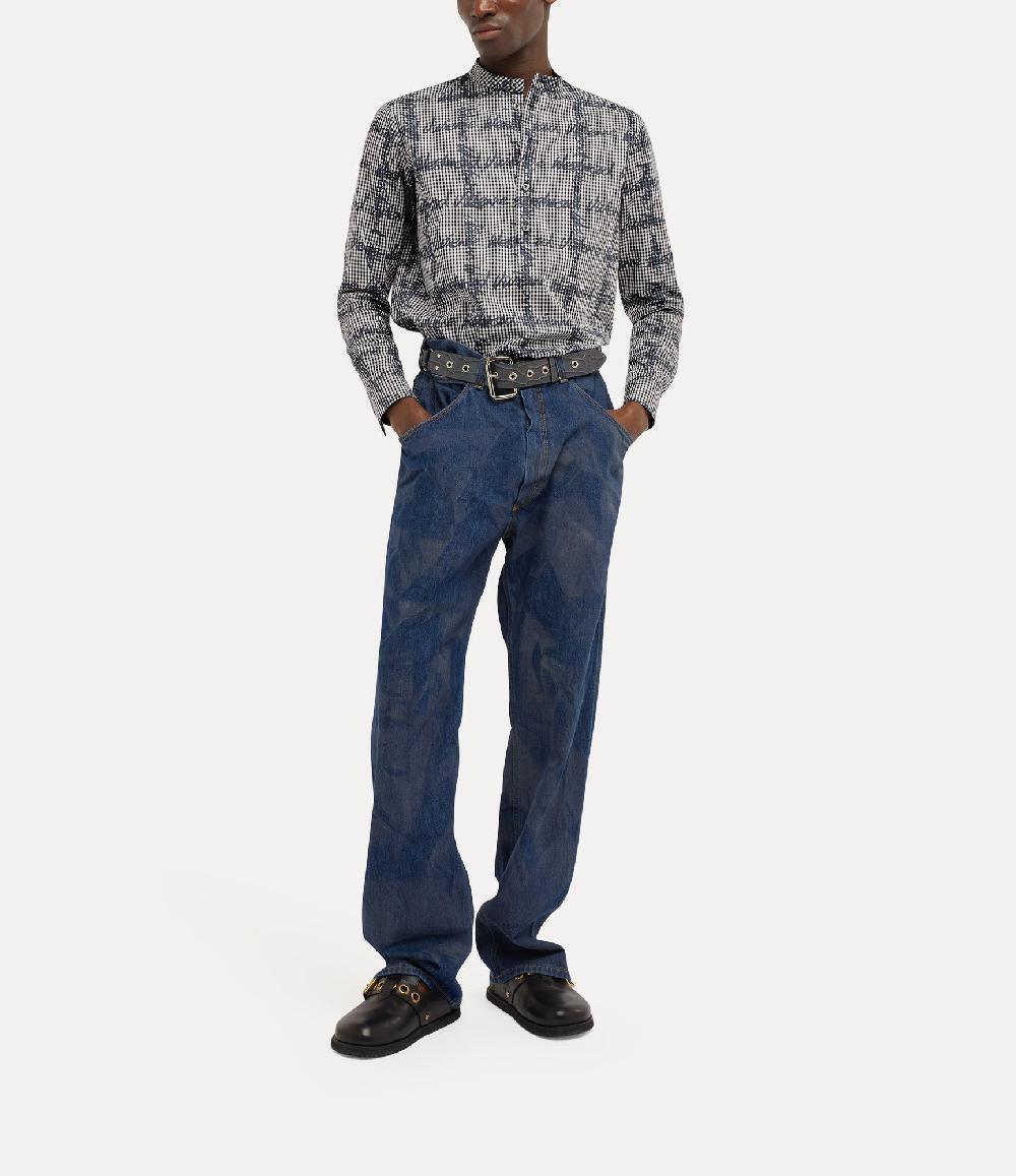 Andreas Kronthaler For Vivienne Westwood Mandarin Shirt GINGHAM/VW BLACK