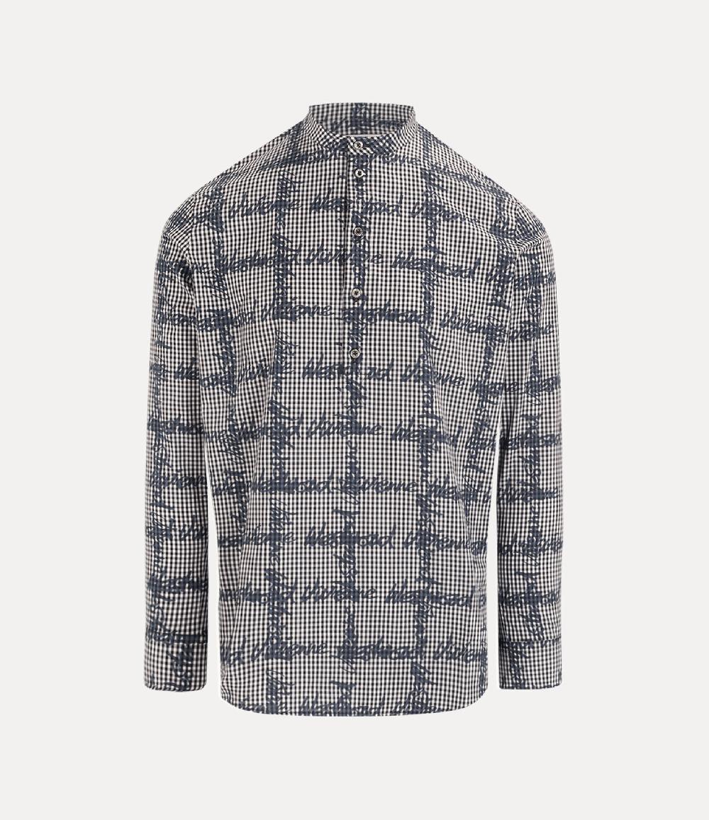 andreas kronthaler for vivienne westwood Mandarin Shirt GINGHAM/VW BLACK