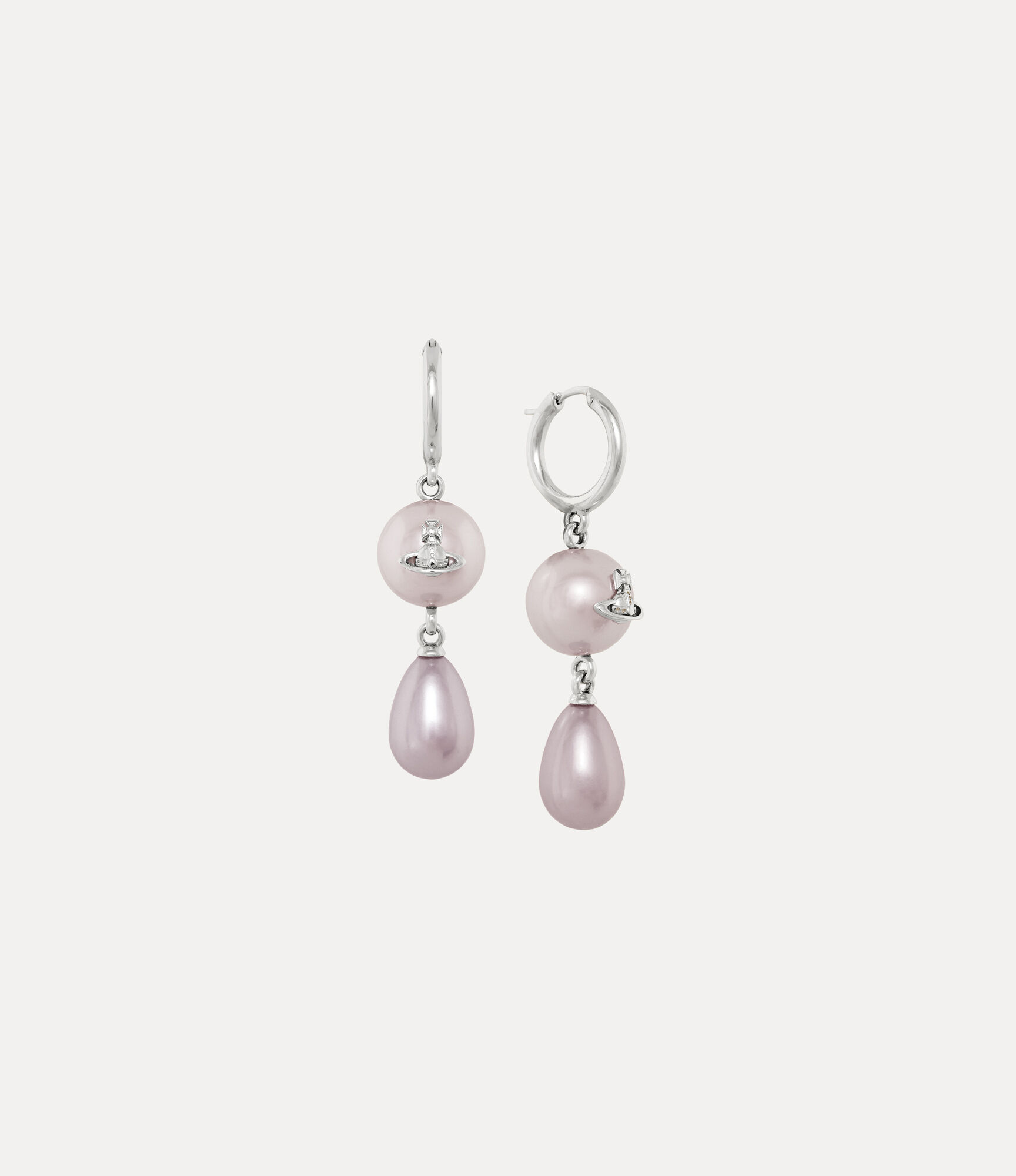 andreas kronthaler for vivienne westwood Martha Earrings PLATINUM / LAVENDER Pearl