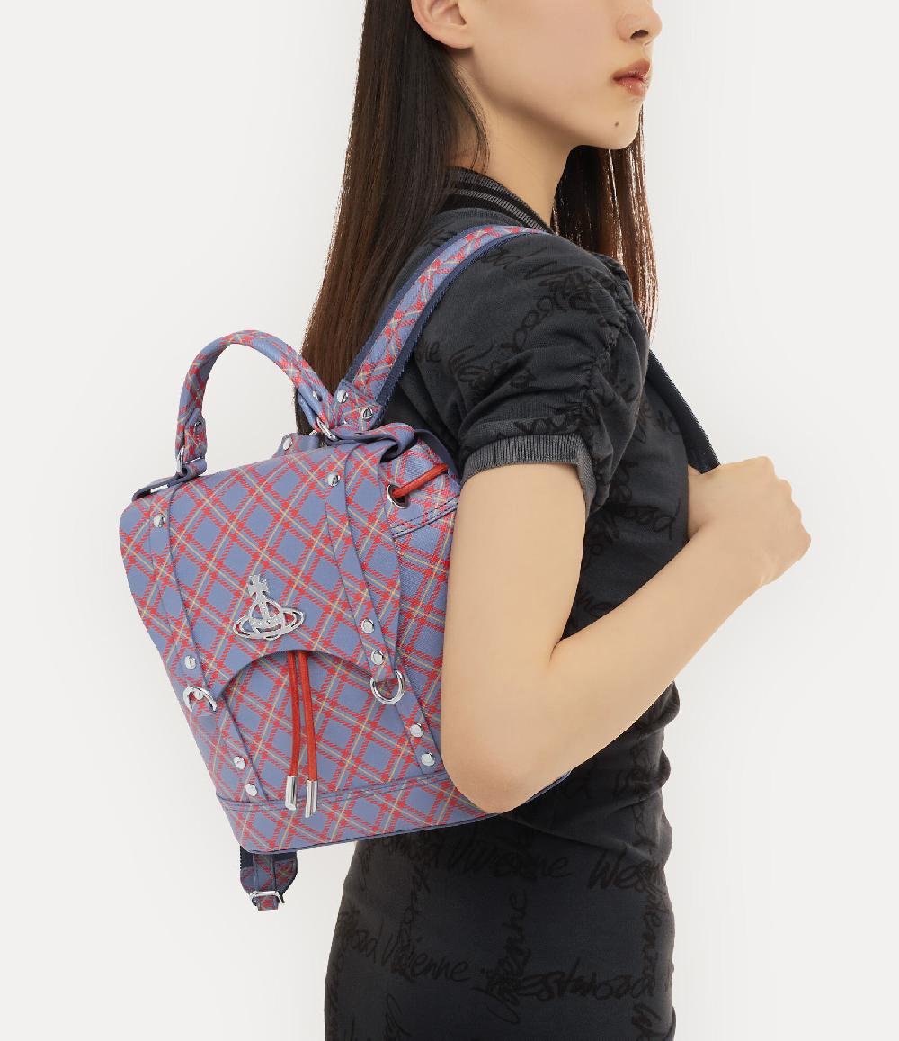 Andreas Kronthaler For Vivienne Westwood Max Small Backpack BLUE/ORANGE TARTAN