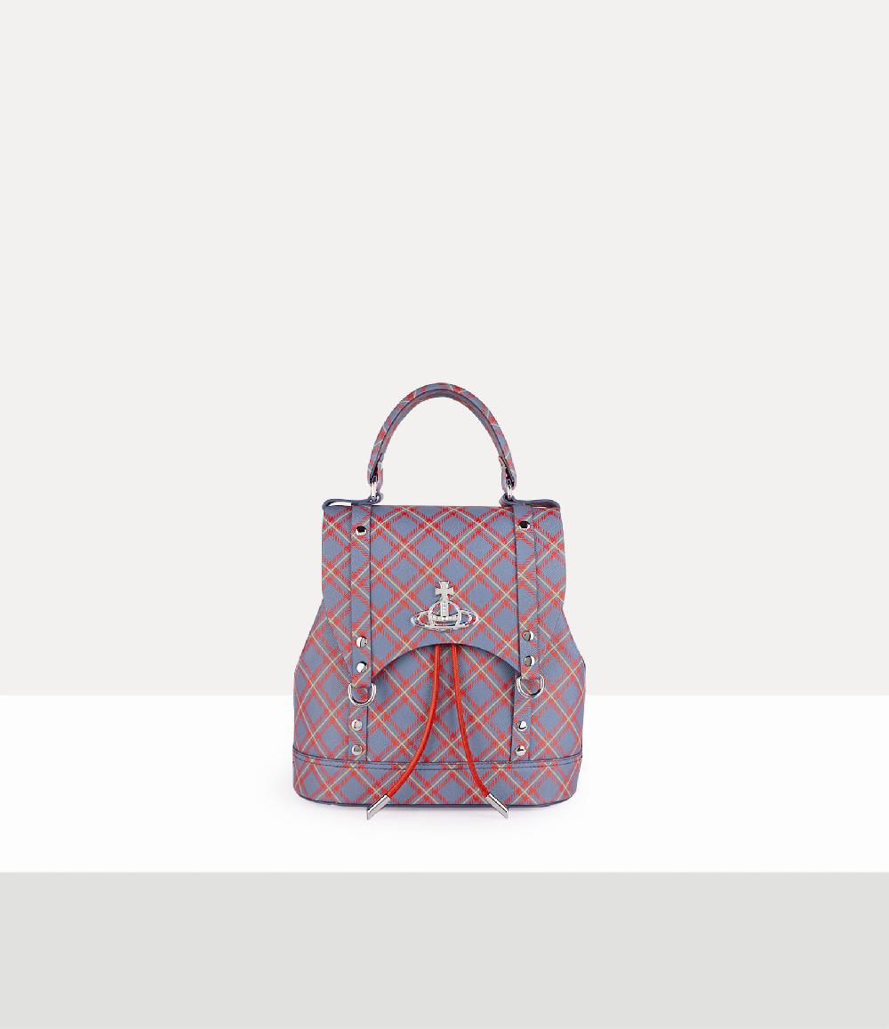 andreas kronthaler for vivienne westwood Max Small Backpack BLUE/ORANGE TARTAN