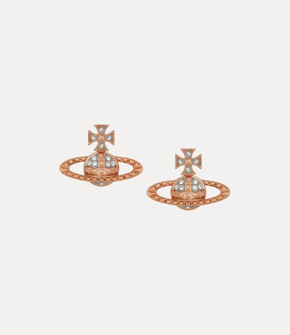 andreas kronthaler for vivienne westwood Mayfair Bas Relief Earrings PINK GOLD / RHODIUM Crystal