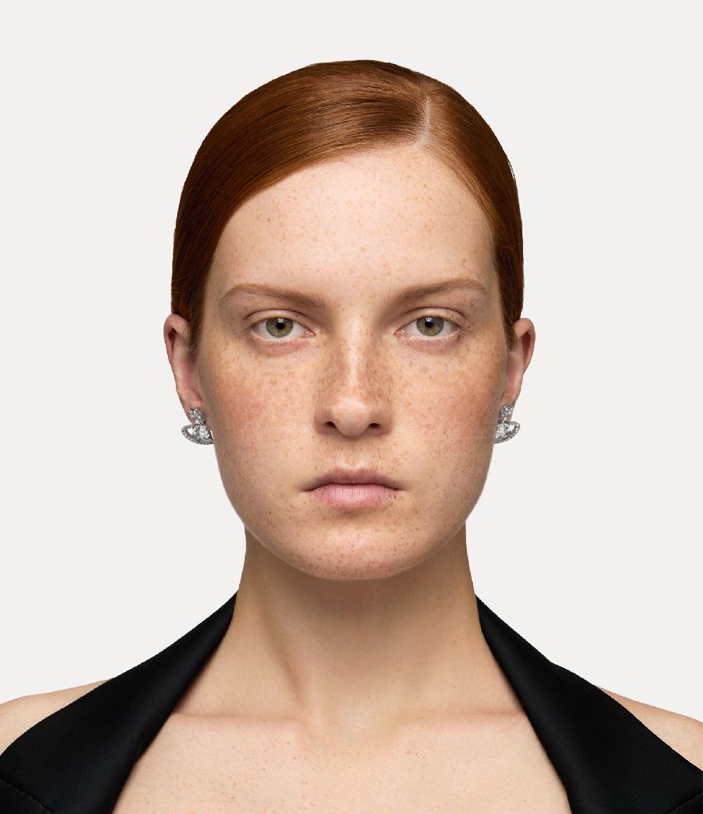 Andreas Kronthaler For Vivienne Westwood Mayfair Bas Relief Earrings RHODIUM Crystal