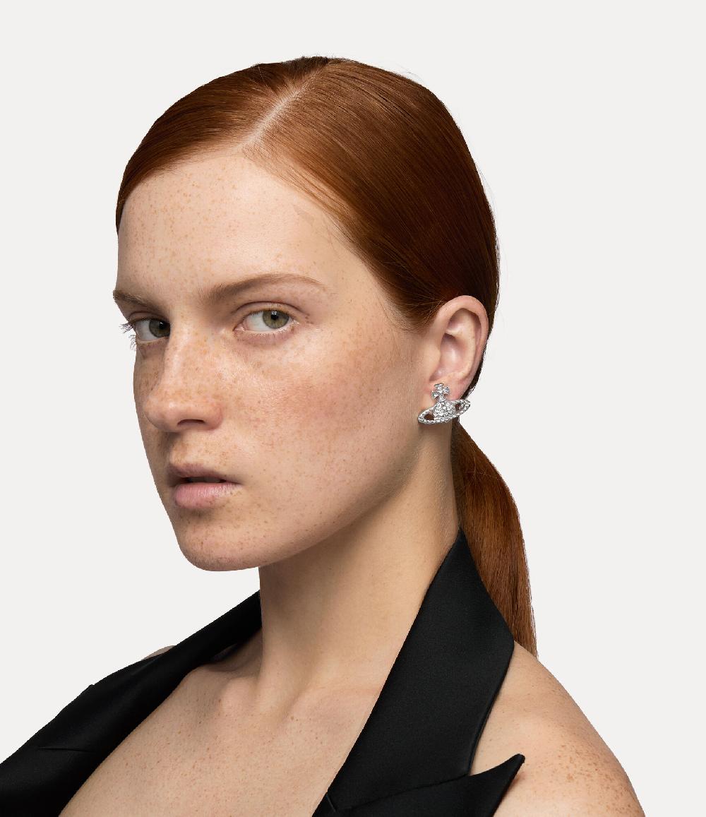 Andreas Kronthaler For Vivienne Westwood Mayfair Bas Relief Earrings RHODIUM Crystal