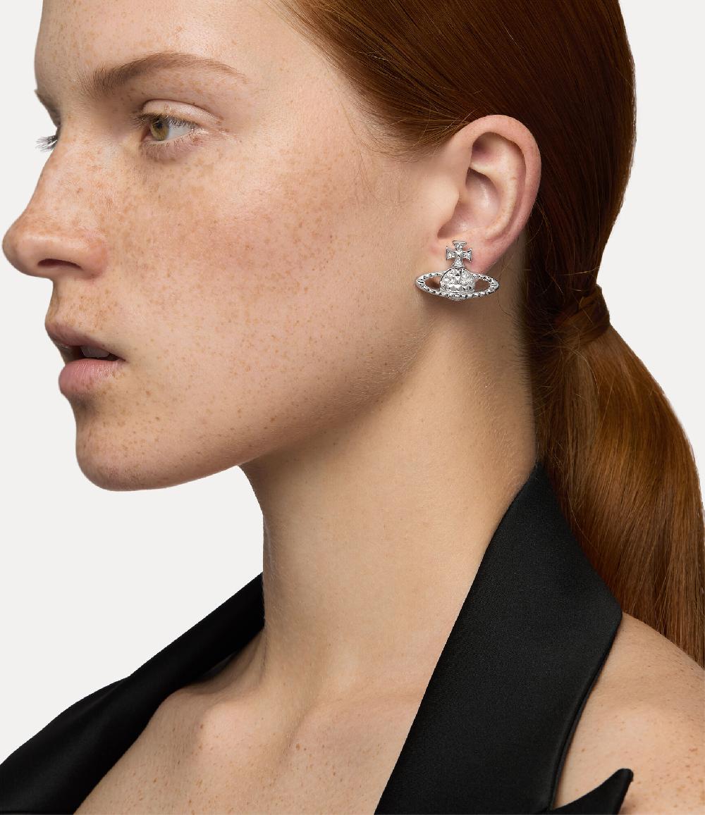 Andreas Kronthaler For Vivienne Westwood Mayfair Bas Relief Earrings RHODIUM Crystal