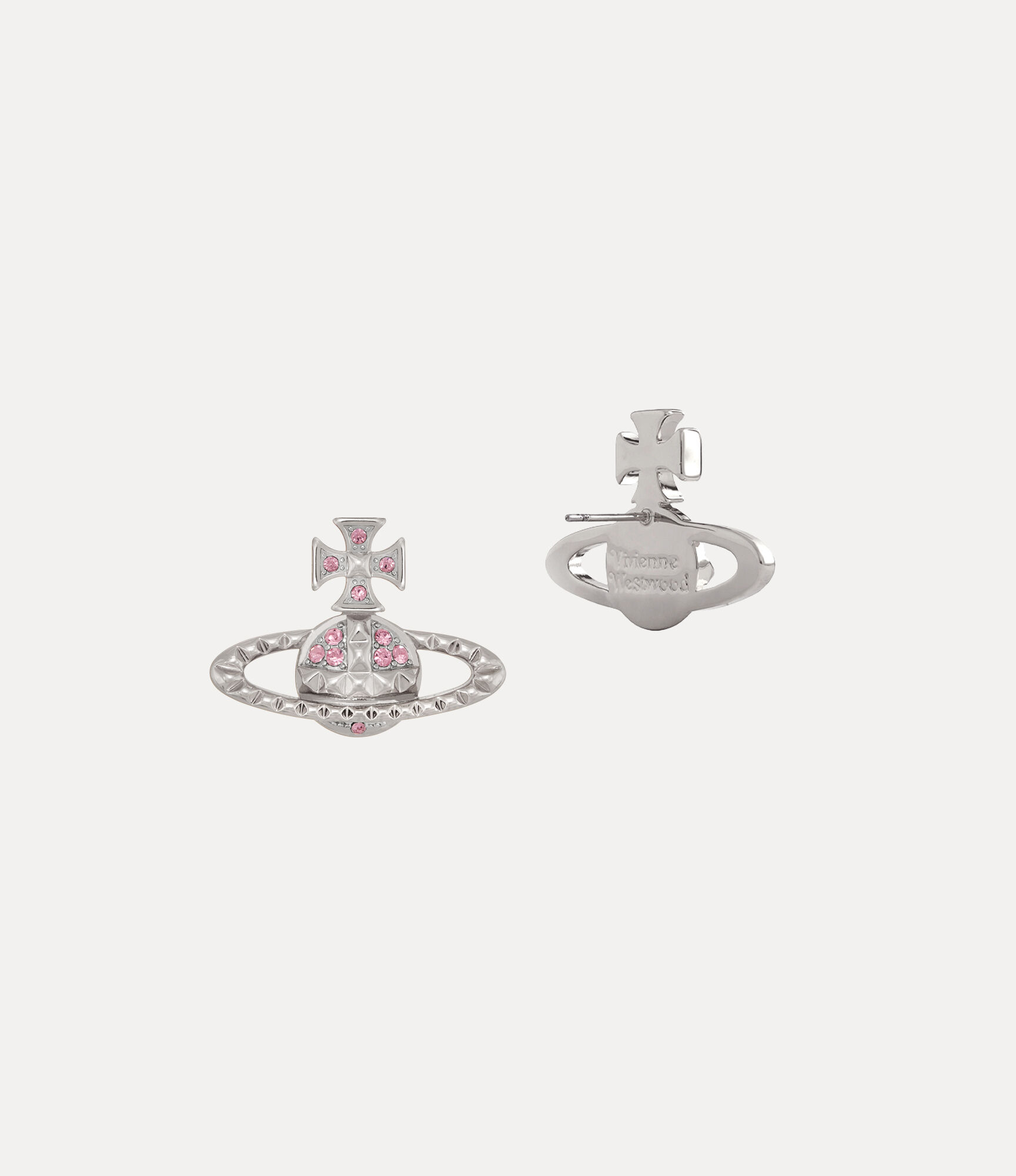 Andreas Kronthaler For Vivienne Westwood Mayfair Bas Relief Earrings RHODIUM / LIGHT ROSE Crystal