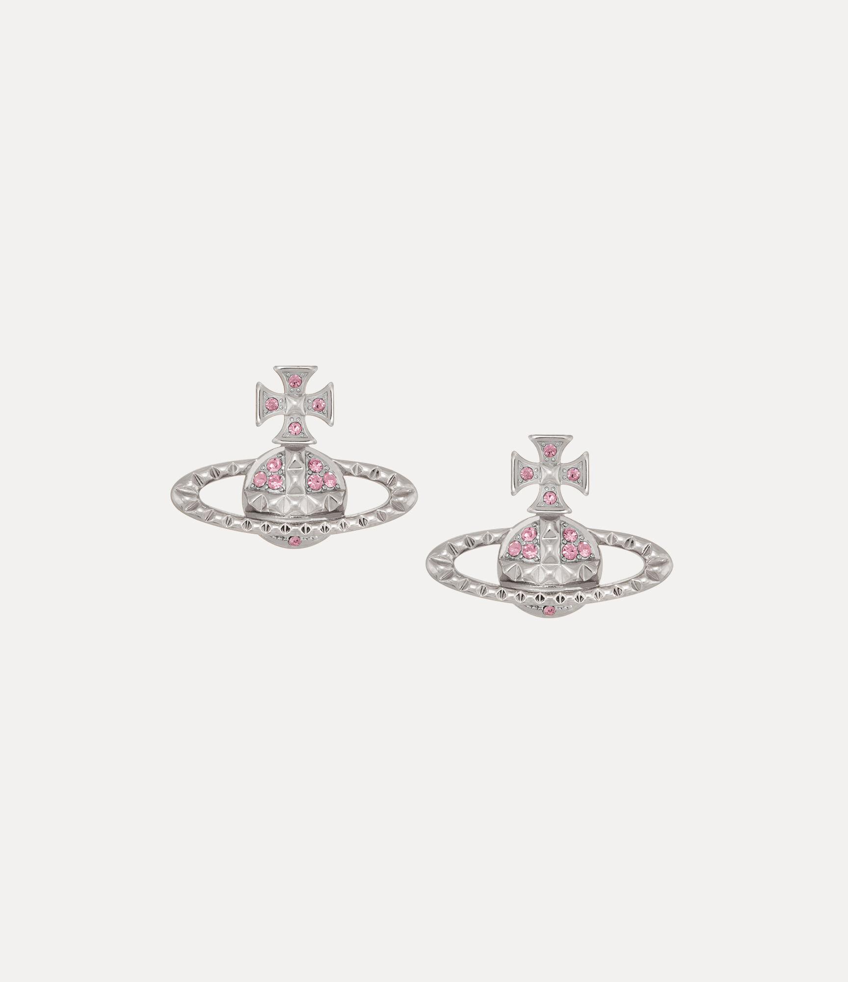 andreas kronthaler for vivienne westwood Mayfair Bas Relief Earrings RHODIUM / LIGHT ROSE Crystal