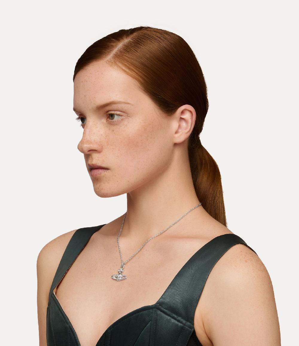 Andreas Kronthaler For Vivienne Westwood Mayfair Bas Relief Pendant Necklace Rhodium Crystal