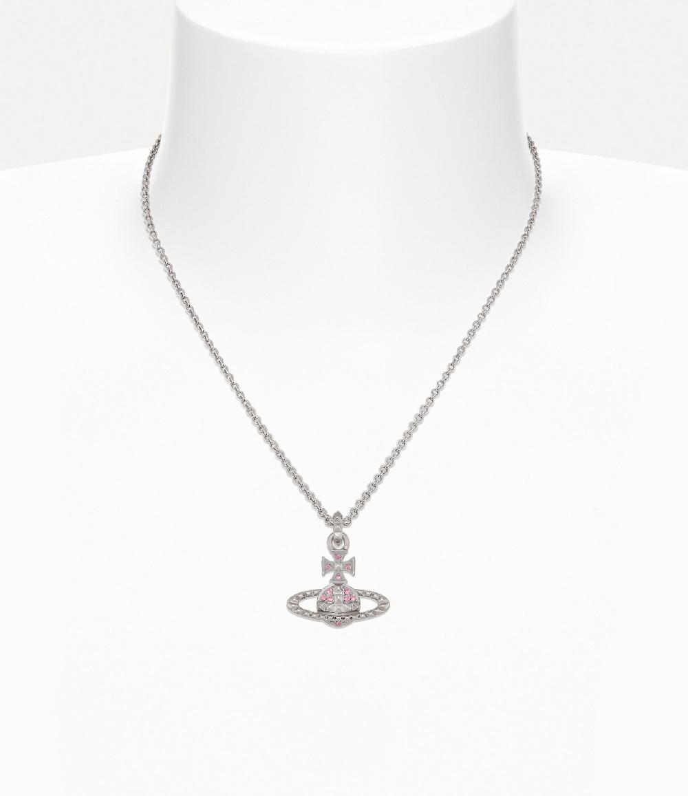 Andreas Kronthaler For Vivienne Westwood Mayfair Bas Relief Pendant Necklace RHODIUM / LIGHT ROSE Crystal