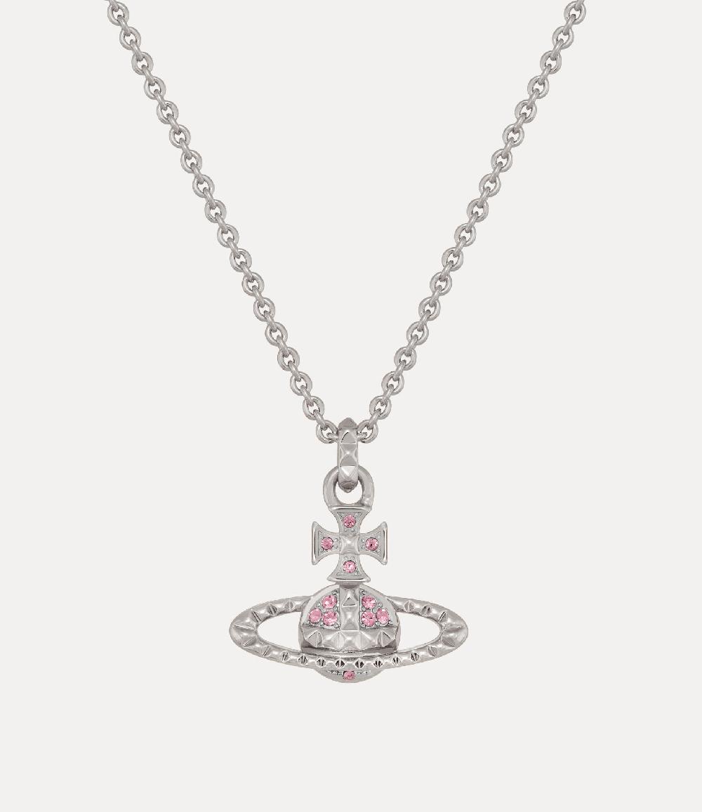 andreas kronthaler for vivienne westwood Mayfair Bas Relief Pendant Necklace RHODIUM / LIGHT ROSE Crystal