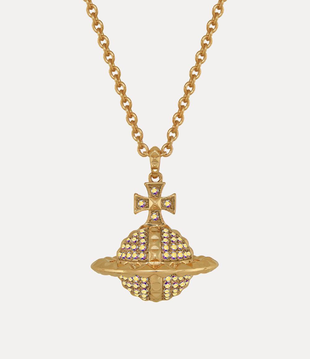 andreas kronthaler for vivienne westwood Mayfair Large Orb Pendant Necklace Gold Crystal AB