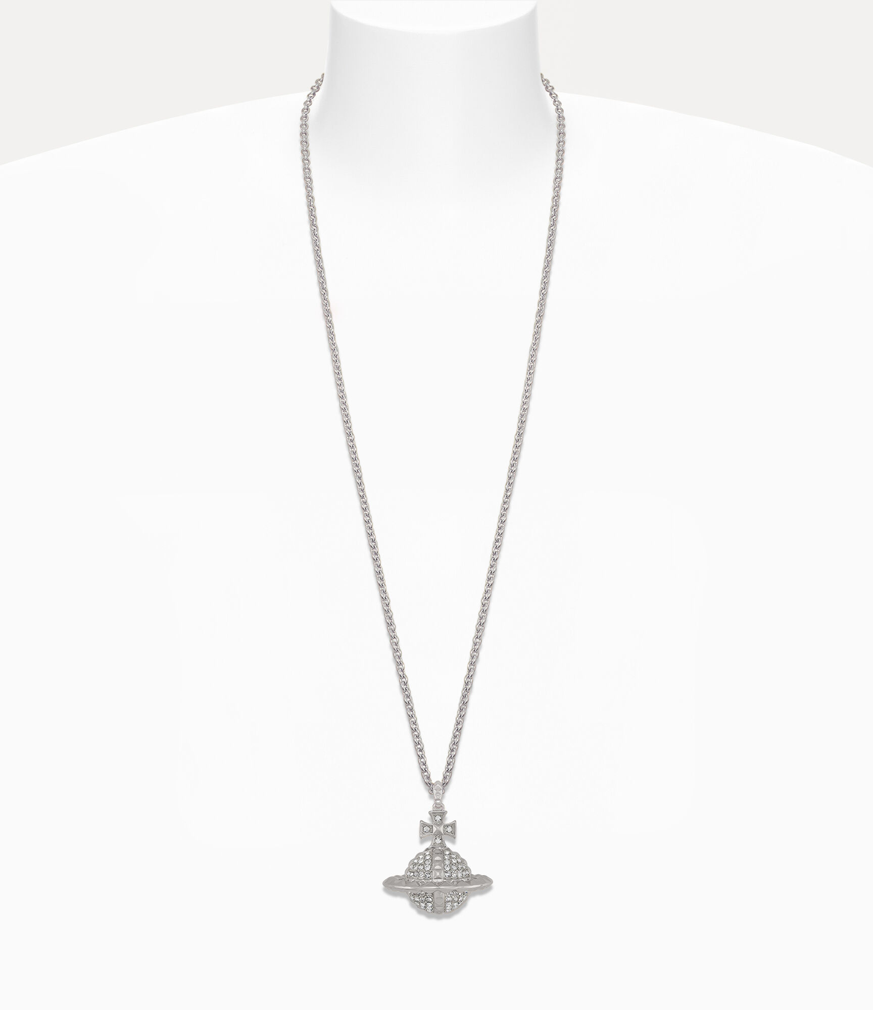 Andreas Kronthaler For Vivienne Westwood Mayfair Large Orb Pendant Necklace RHODIUM / CRYSTAL Crystal