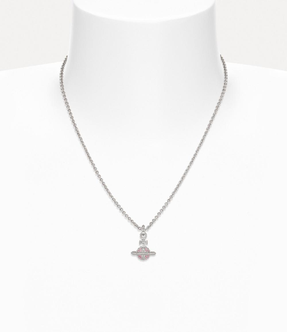 Andreas Kronthaler For Vivienne Westwood Mayfair Small Orb Pendant Necklace RHODIUM / LIGHT ROSE Crystal