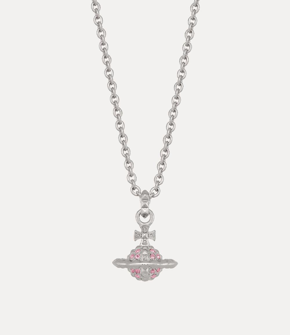 andreas kronthaler for vivienne westwood Mayfair Small Orb Pendant Necklace RHODIUM / LIGHT ROSE Crystal