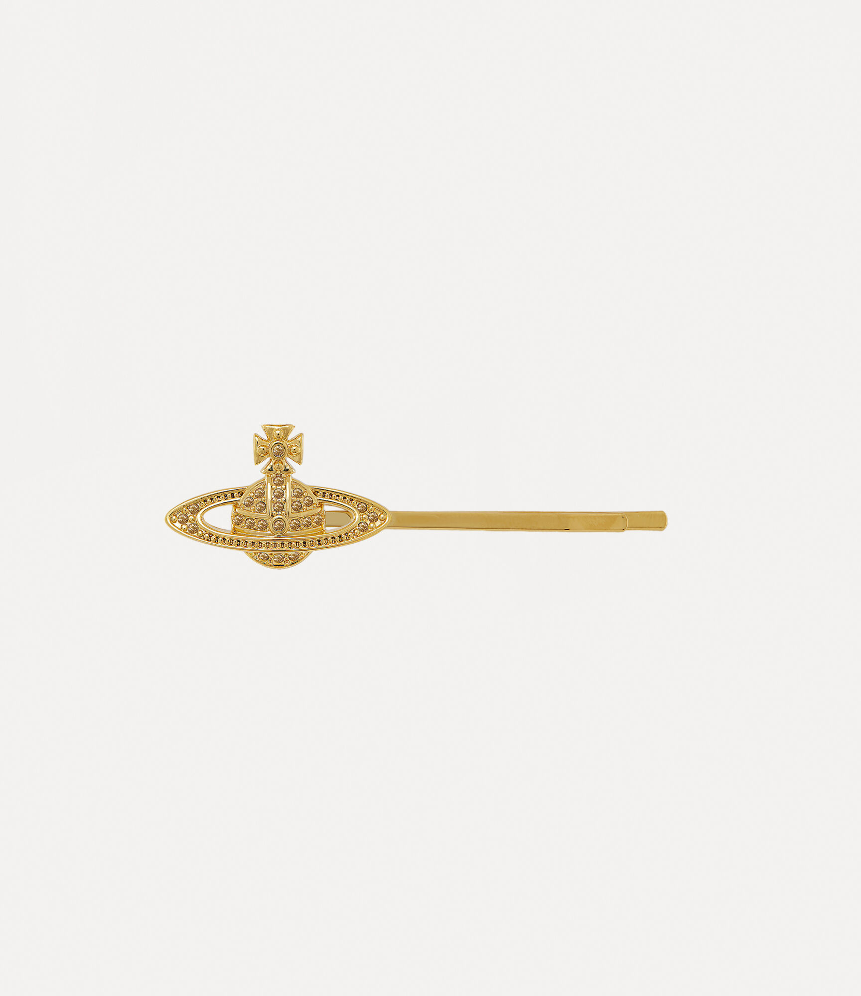 andreas kronthaler for vivienne westwood Mini Bas Relief Bobby Pin GOLD / LIGHT COLORADO TOPAZ Crystal