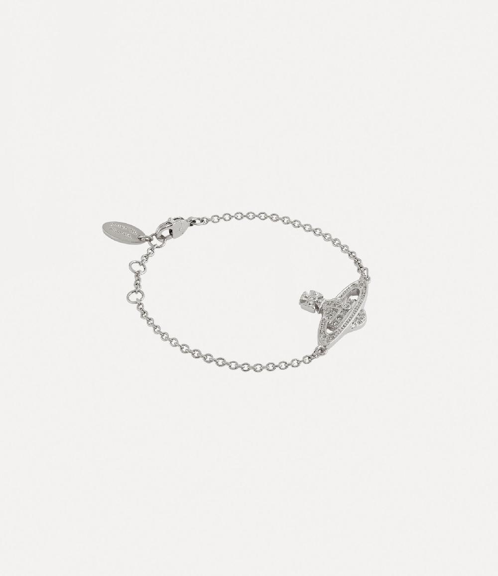 Andreas Kronthaler For Vivienne Westwood Mini Bas Relief Chain Bracelet PLATINUM / CRYSTAL Crystal