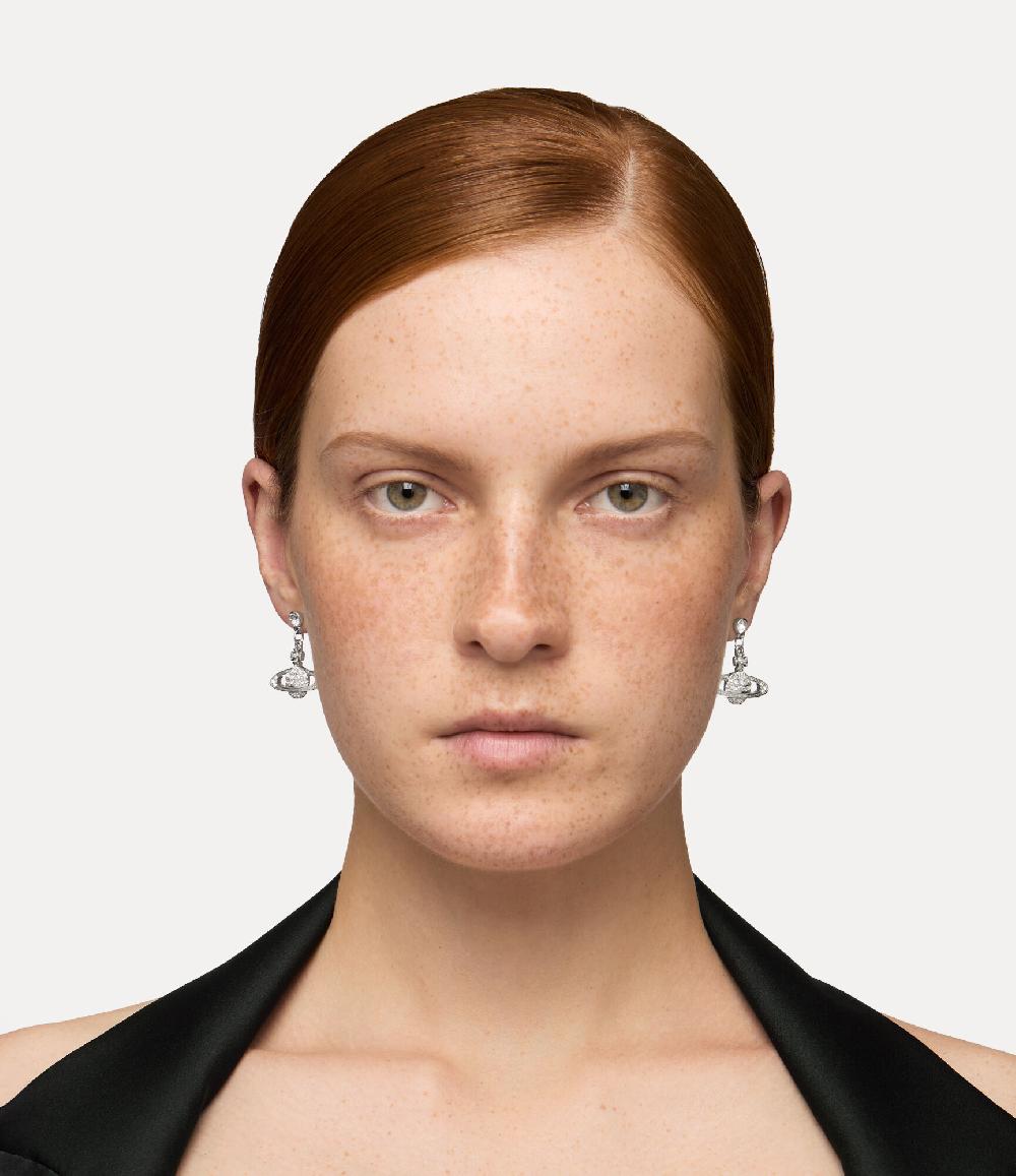 Andreas Kronthaler For Vivienne Westwood Mini Bas Relief Drop Earrings PLATINUM / CRYSTAL Crystal