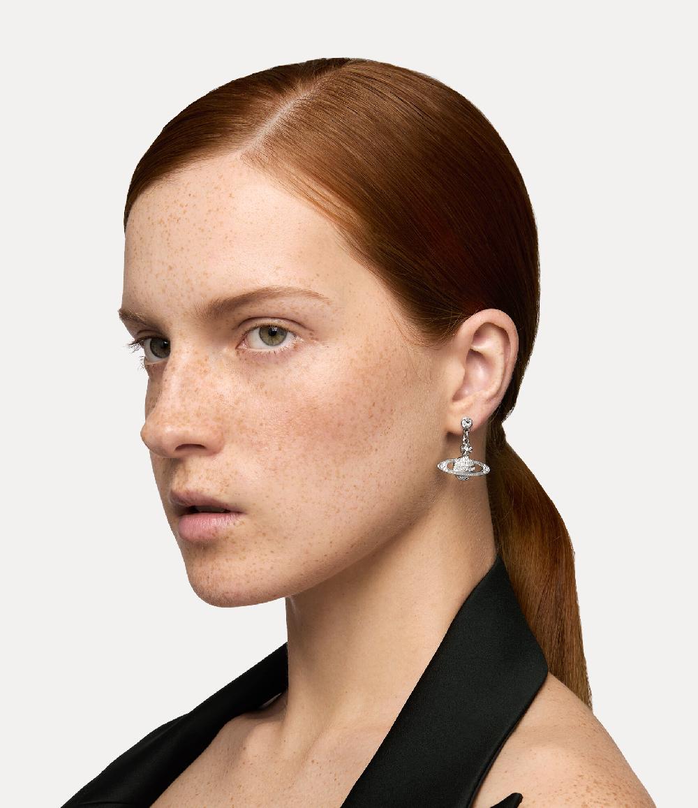 Andreas Kronthaler For Vivienne Westwood Mini Bas Relief Drop Earrings PLATINUM / CRYSTAL Crystal