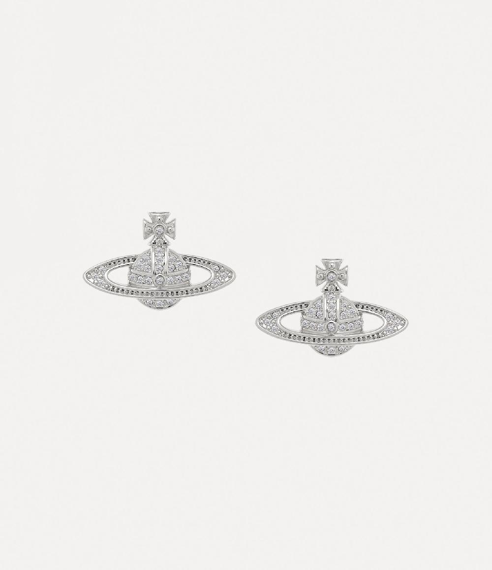 andreas kronthaler for vivienne westwood Mini Bas Relief Earrings PLATINUM / CRYSTAL Crystal