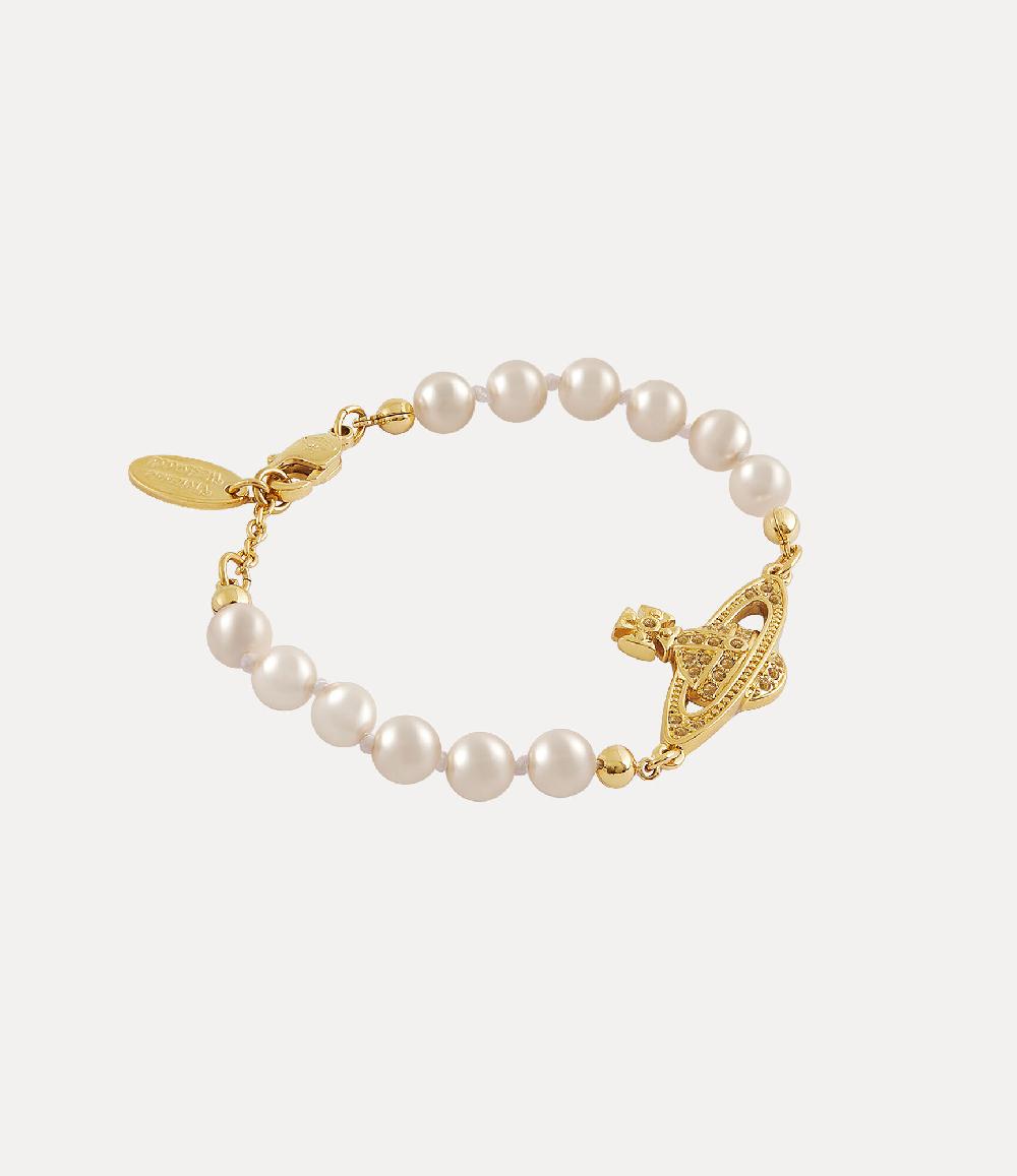 Andreas Kronthaler For Vivienne Westwood Mini Bas Relief Pearl Bracelet Gold Light Colorado Topaz Pearl