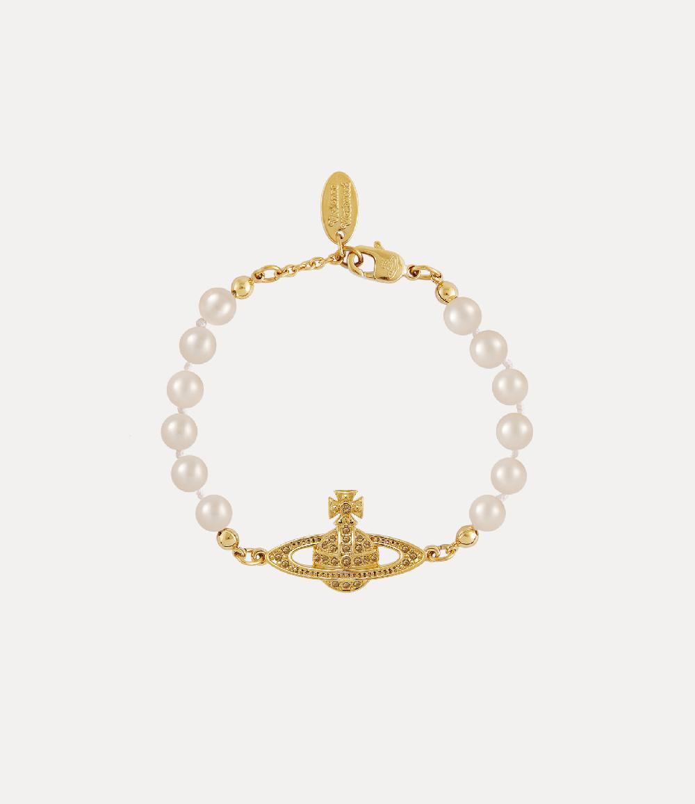 andreas kronthaler for vivienne westwood Mini Bas Relief Pearl Bracelet Gold Light Colorado Topaz Pearl