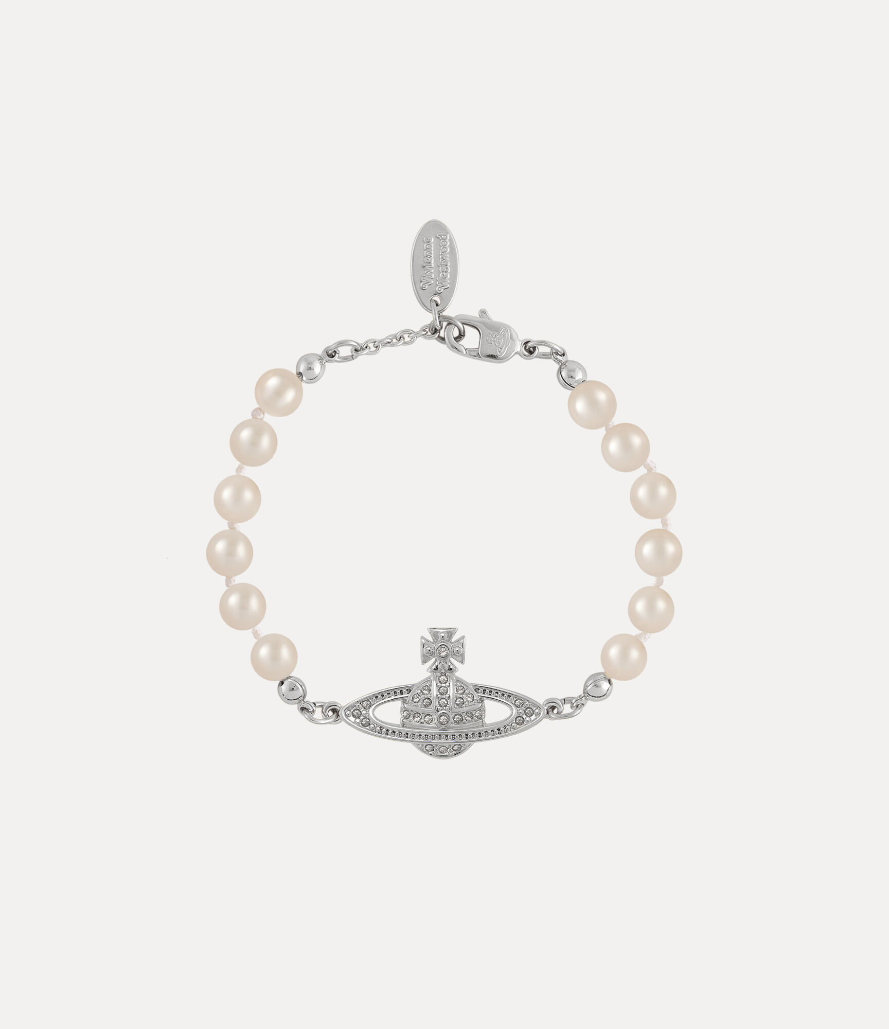 andreas kronthaler for vivienne westwood Mini Bas Relief Pearl Bracelet PLATINUM / CRYSTAL Crystal / PEARL Pearl