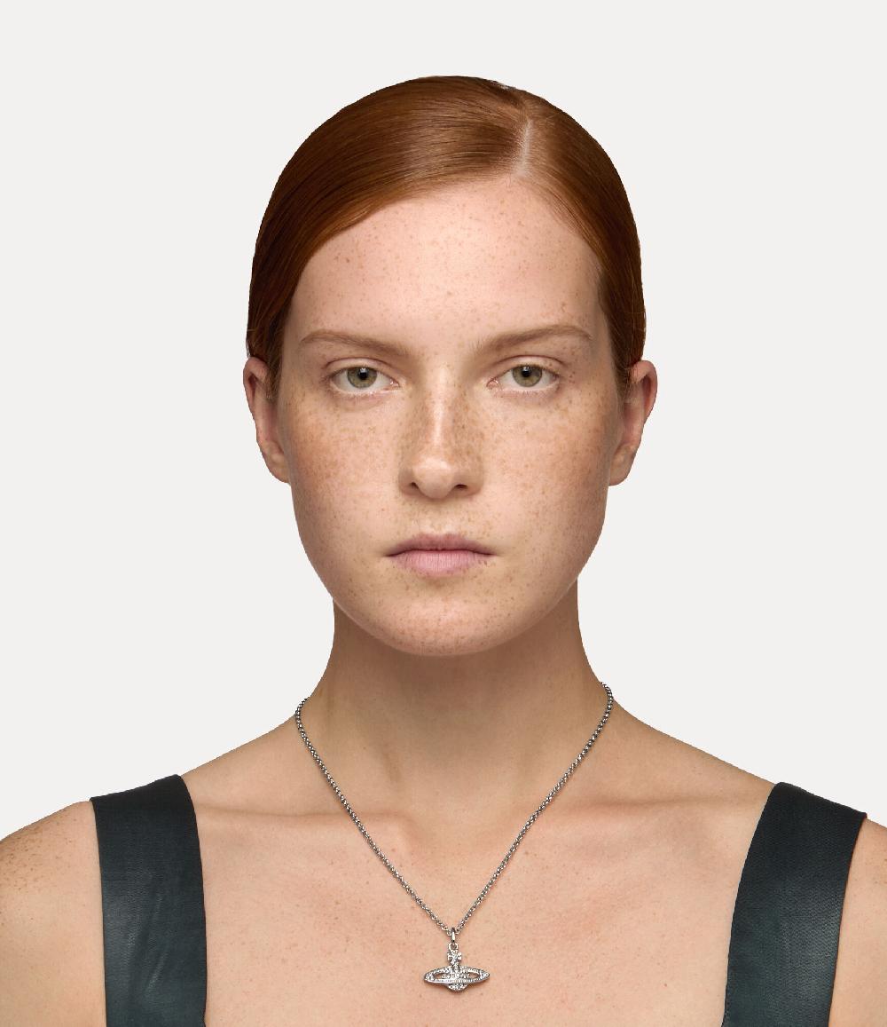 Andreas Kronthaler For Vivienne Westwood Mini Bas Relief Pendant Necklace Platinum / Crystal