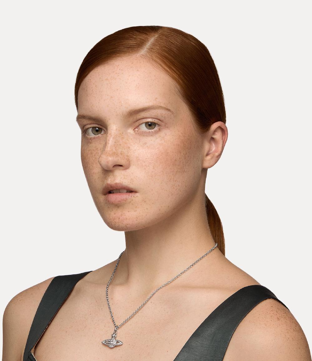 Andreas Kronthaler For Vivienne Westwood Mini Bas Relief Pendant Necklace Platinum / Crystal