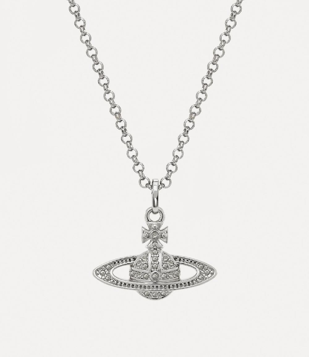 andreas kronthaler for vivienne westwood Mini Bas Relief Pendant Necklace platinum / crystal