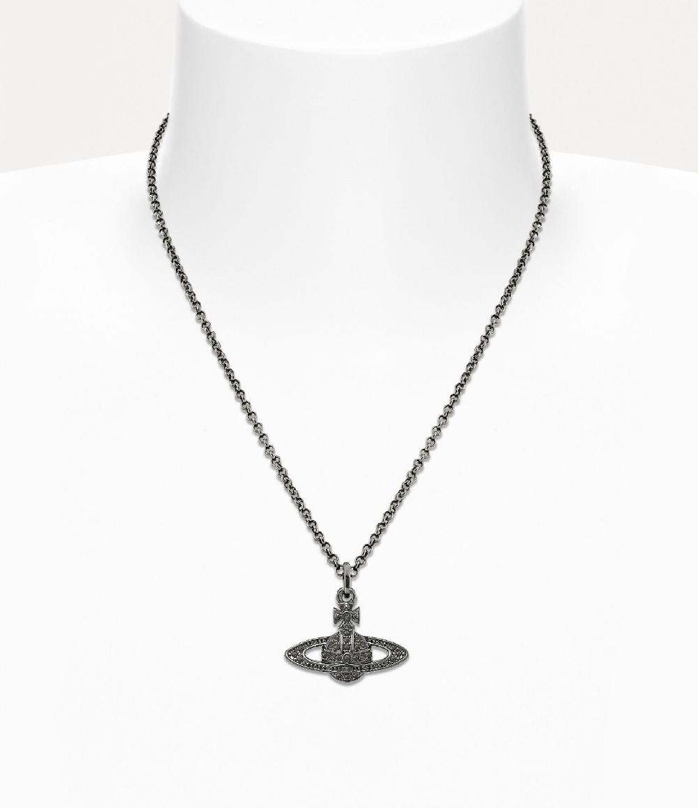 Andreas Kronthaler For Vivienne Westwood Mini Bas Relief Pendant Necklace RUTHENIUM Black Diamond