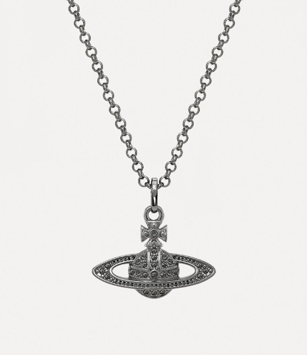 andreas kronthaler for vivienne westwood Mini Bas Relief Pendant Necklace RUTHENIUM Black Diamond