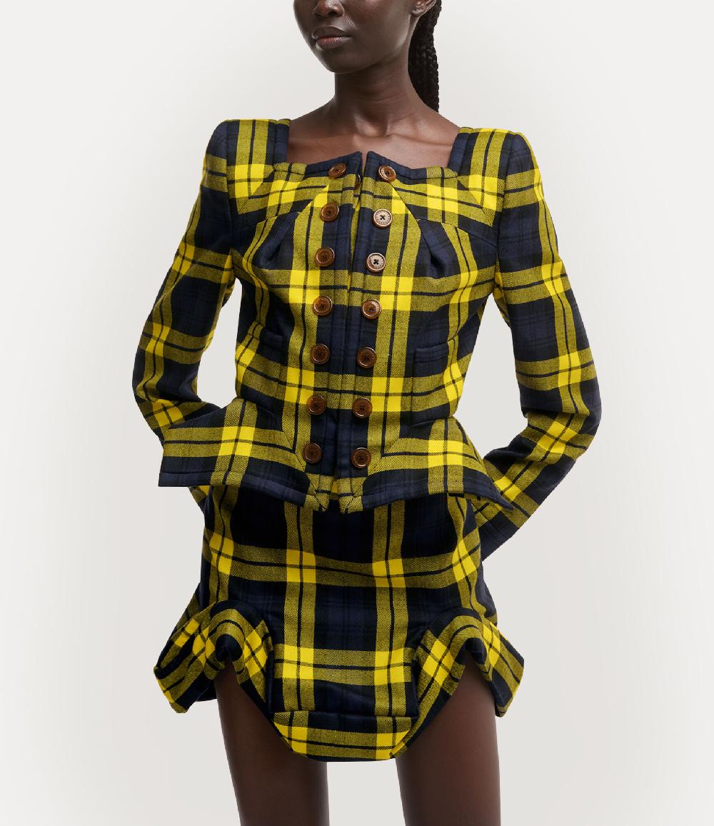 Andreas Kronthaler For Vivienne Westwood Mini Double Frame Skirt NAVY/YELLOW