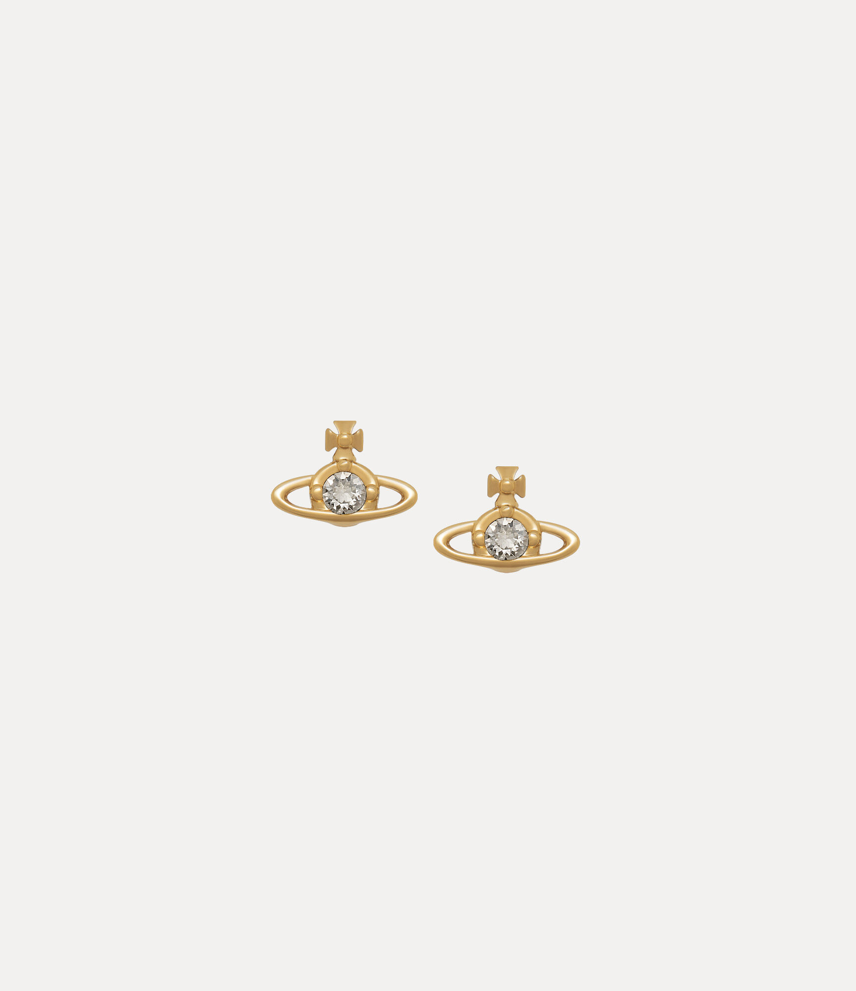 andreas kronthaler for vivienne westwood Nano Solitaire Earrings GOLD / SILVER SHADE Crystal